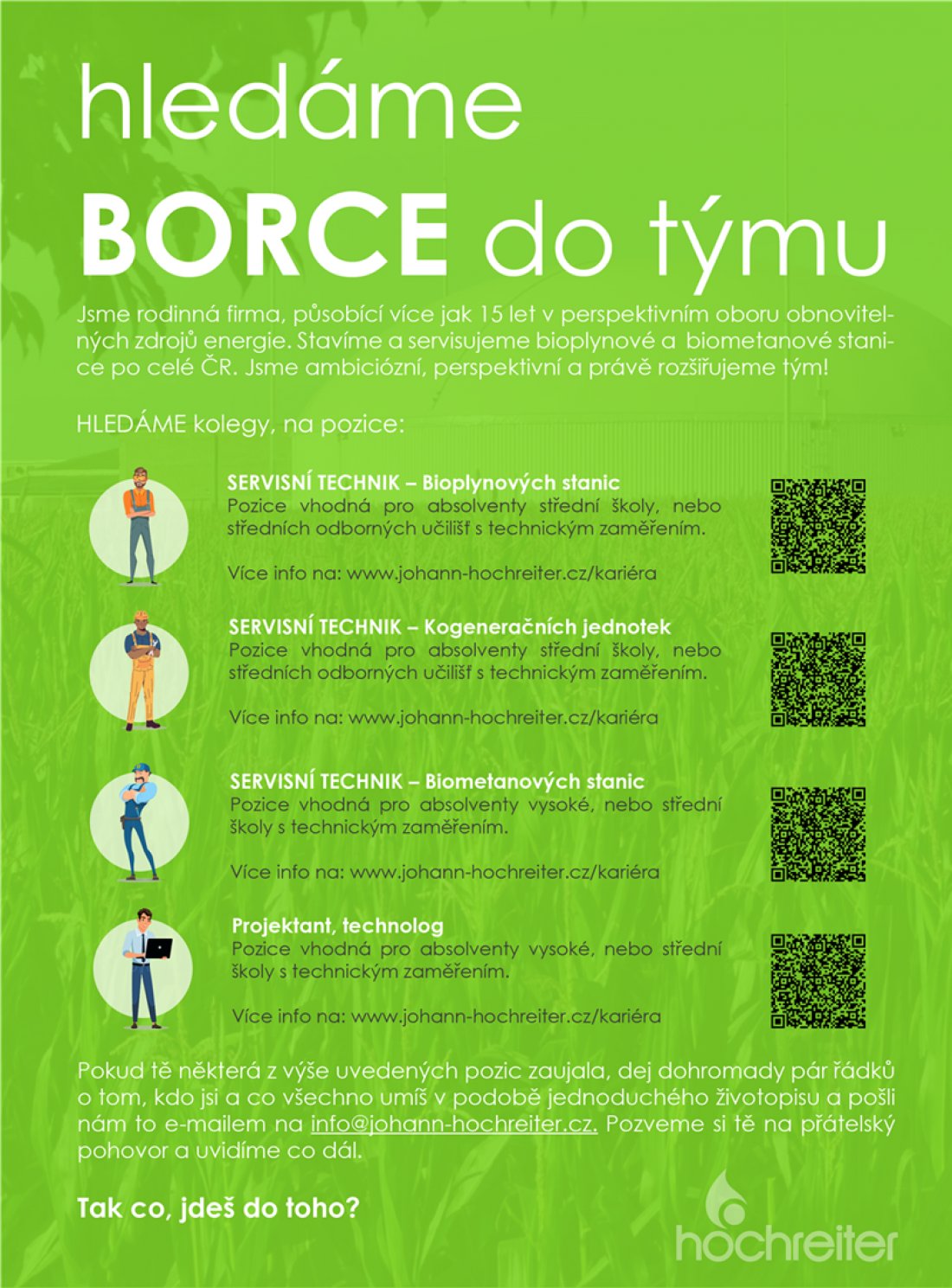 Hledáme BORCE do týmu, na pozici servisního technika